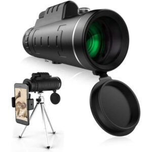 40X60 Monocular Telescope with Smartphone Holder & Tripod;  2022 Power Prism Compact Monoculars for Adults Kids;  HD Monocular Scope for Bird Watching Hiking Concert Travelling