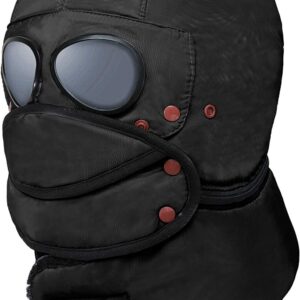Pilot Hat Aviator Cap Winter Beanie Hat with Earmuff for Kids Adults