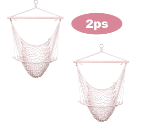 Free shipping 2pcs Indoor Outdoor Garden Cotton Hanging Rope Air/Sky Chair Swing Beige Hammocks  YJ