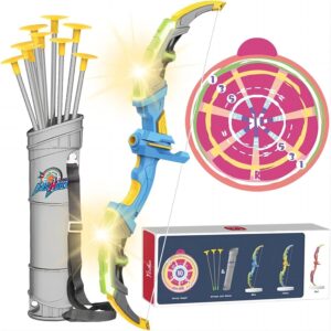 Bow and Arrow Set for Kids, Toyokar Archery Set Toy with Light-up LEDs, 10 suction bows and arrows, indoor and outdoor sports toys.Boys Kids Gifts Toys