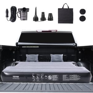 VEVOR Truck Bed Air Mattress, for 5.5-5.8 ft Full Size Short Truck Beds, Inflatable Air Mattress Camping Bed with 12V Air Pump 2 Pillows, Carry Bag, for Silverado, RAM, F Series, Sierra, Titan, Tundra