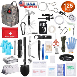 125 in 1 Survival Kits, Gifts for Men, Professional Survival Gear Equipment Tools First Aid Supplies for SOS Emergency Tactical Hiking Hunting Disaster Camping Adventures(No shipments on weekends)