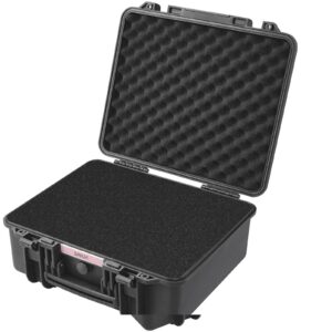 VEVOR Hard Pistol Cases with Pre-cut PU Foam, Waterproof & Dustproof Hard Gun Case for 6 Pistol, 19.3×17.1×8.3 in Lockable Pistol Case, Black