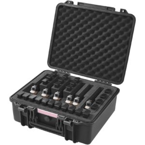 VEVOR Hard Pistol Cases with Pre-cut Lining, Waterproof & Dustproof Hard Gun Case for 6 Pistol, 19.3×17.1×8.3 in Lockable Pistol Case, Black