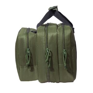 VEVOR Range Bag for 2 Pistols, Tactical Gun Bag with 2 Built-in Removable Pistol Bags & 6 Detachable Magazines, Gun Range Bag for Outdoor Hunting Shooting, Lockable Carrying Handgun Bag Case, Green