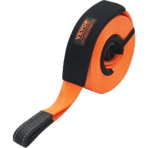 VEVOR Polyester Heavy Duty Tow Strap Recovery Kit 3" x 30 ft (MBS-36,000 lbs) Winch Strap, Triple Reinforced Loop, Snatch Strap + 2" Shackle Hitch Receiver + 3/4" D-Ring Shackles (2PCS) + Storage Bag