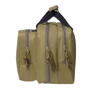 VEVOR Range Bag for 2 Pistols, Tactical Gun Bag with 2 Built-in Removable Pistol Bags & 6 Detachable Magazines, Gun Range Bag for Outdoor Hunting Shooting, Lockable Carrying Handgun Bag Case, Brown