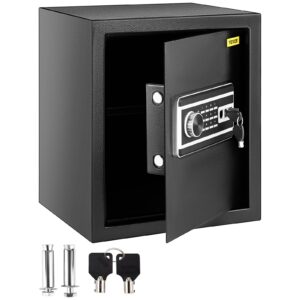 VEVOR Safe Box, 1.7 CU.FT Fingerprint Safe Box for Money with 2 Keys & Digital Keypad, Q235 Steel Safe Box for Storing Cash, Jewelry, Pistols, Documents, Watches in Home & Office & Hotel