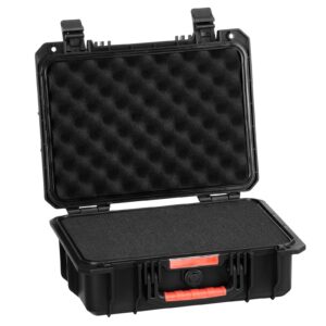 VEVOR Weatherproof Hard Case, Heavy Duty Protective Dry Box Case with Pre-cut Foam, and Retractable Pull Handles for Travel, Hunting, Military, Tactical, IP67 Waterproof Case for Cameras (40x32x16.6)