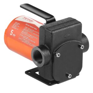 VEVOR Fuel Transfer Pump, 12V DC 5 GPM 1/10 HP, Portable Electric Diesel Transfer Pump with Auto Shut-Off Fuel Nozzle, Long Inlet & Outlet Hose for Gasoline Diesel, Kerosene, Methanol Blends