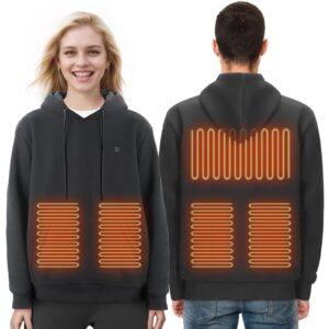 VEVOR Heated Hoodie Sweatshirt Unisex with Battery for Men & Women S Size Black