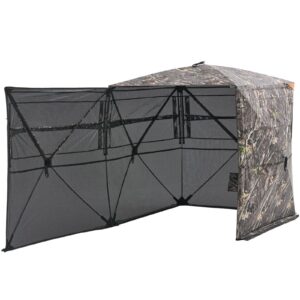 VEVOR Hunting Blind, 2-3 Person See Through Ground Blinds with Carrying Bag, 360 Degree Portable Camouflage Tent, Durable Concealed Shelter with Silent Side Door and Window, for Turkey and Deer