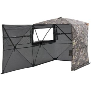 VEVOR Hunting Blind, 4-5 Person See Through Ground Blinds with Carrying Bag, 360 Degree Portable Camouflage Tent, Durable Concealed Shelter with Silent Zipper Door and Window, for Turkey and Deer