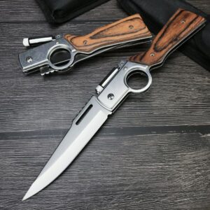 SurvivalReady Stainless Steel Tactical Knife with Ergonomic Grip